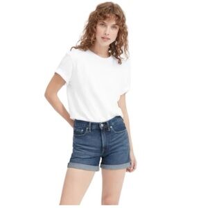 Everlane | The Relaxed Denim Short Classic Summer Size 27/4 Raw Hem Dark Wash
